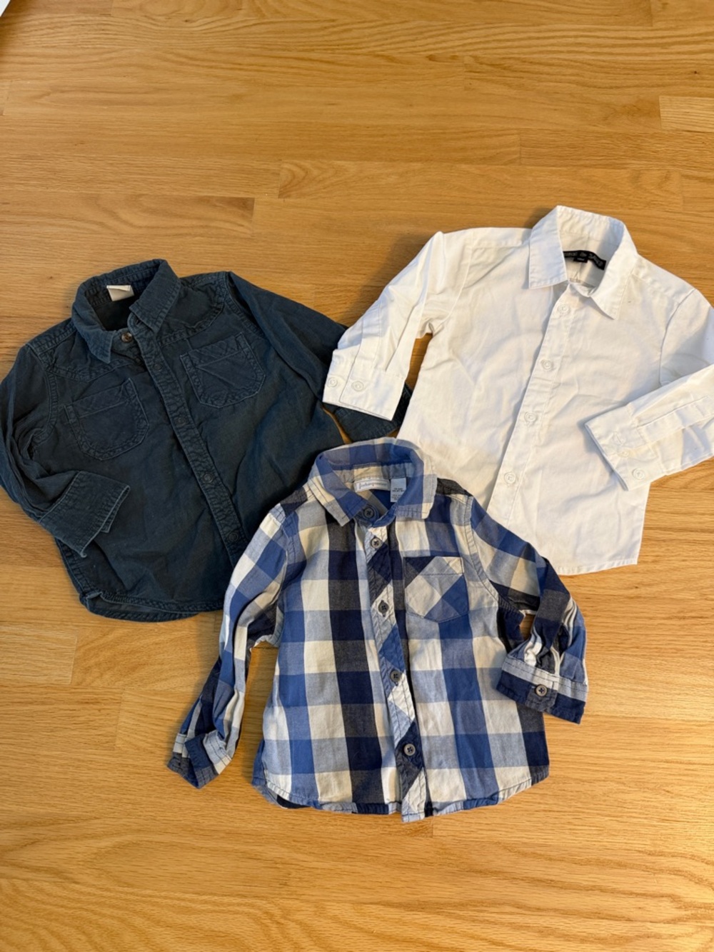 Baby Boys 3 pc handsome collared button down shirt bundle, size 18 mo